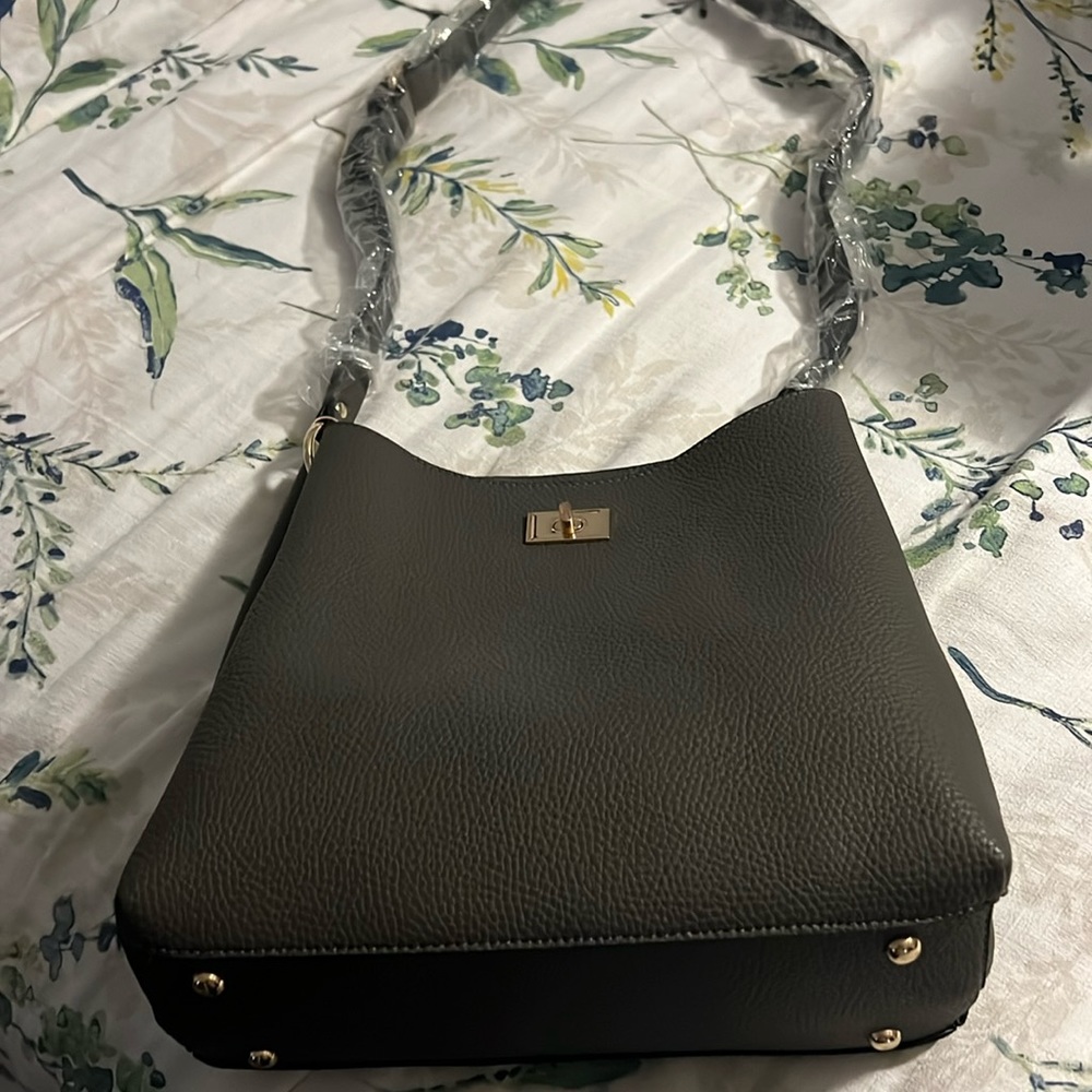 Vegan leather purse gray